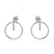Circle Drops in Silver & Cubic Zirconia I Amulet Fine Jewellery