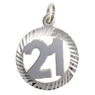 21st Birthday Silver Pendant