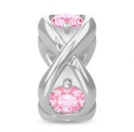 Endless Pink Infinity Ocean Silver Charm